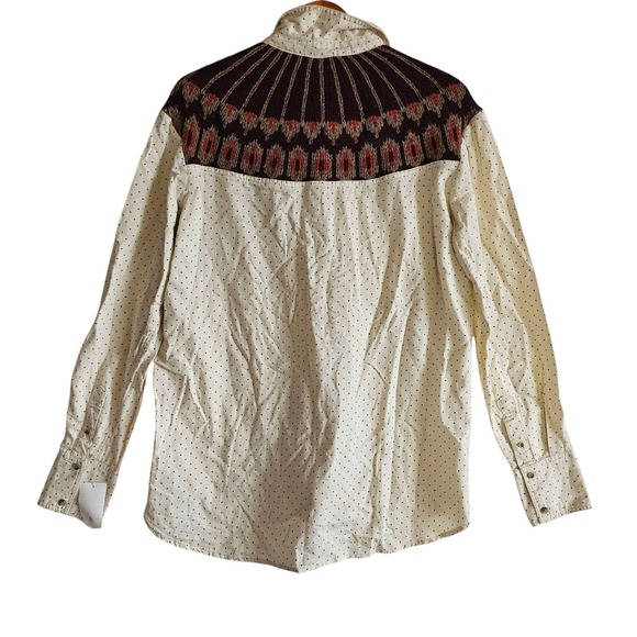 Free People Sage Button Down Shirt Polka Dot L NWT - Picture 11 of 13